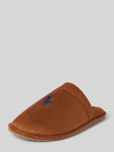 Polo Ralph Lauren Slides mit Logo-Stitching Modell 'KLARENCE' Camel 1