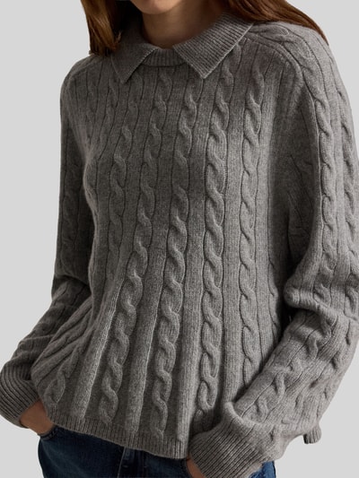 Polo Ralph Lauren Sweter o kroju loose fit z mieszanki wełny i kaszmiru Średnioszary melanż 3