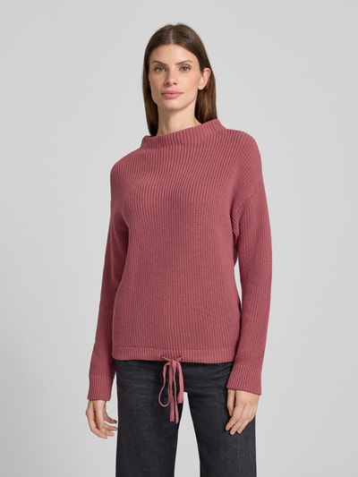 Jake*s Casual Strickpullover mit gerippten Abschlüssen Altrosa 4