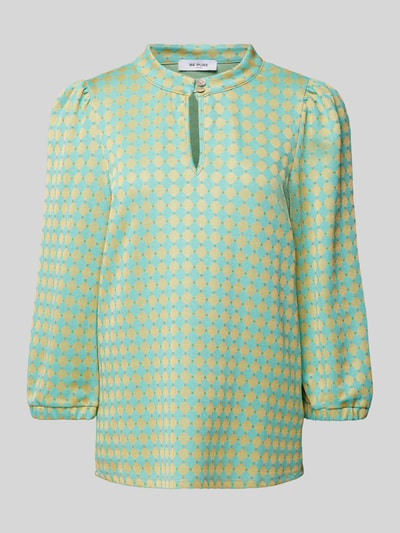 Be Pure Dutch Blusenshirt aus Viskose-Mix mit grafischem Muster Mint 2