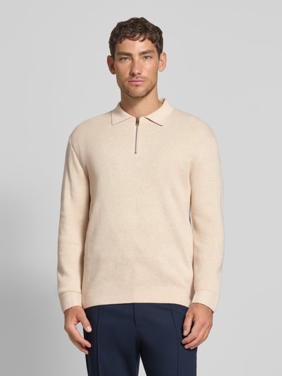 Jack & Jones Premium Strickpullover mit gerippten Abschlüssen Modell 'MILANO' Offwhite Melange 4