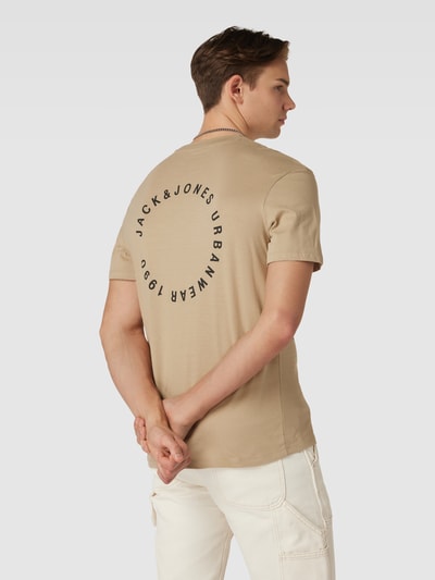 Jack & Jones T-shirt met labelprint, model 'SUNSET' Beige - 5