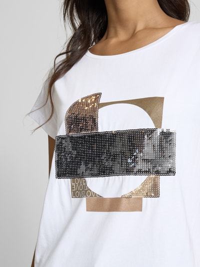 More & More T-shirt met pailletten Offwhite - 3