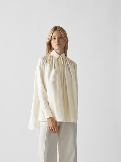 Victoria Beckham Schluppenbluse mit Raffungen Offwhite 4