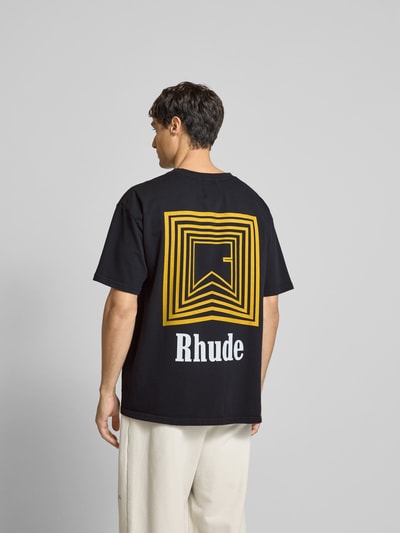 RHUDE T-Shirt mit geripptem Rundhalsausschnitt Anthrazit 5