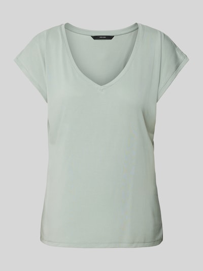 Vero Moda Comfort Fit T-Shirt mit Modal-Anteil Modell 'FILLI' Schilf 2