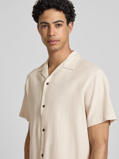 JACK & JONES Regular Fit Freizeithemd mit Strukturmuster Modell 'Global' Offwhite 3