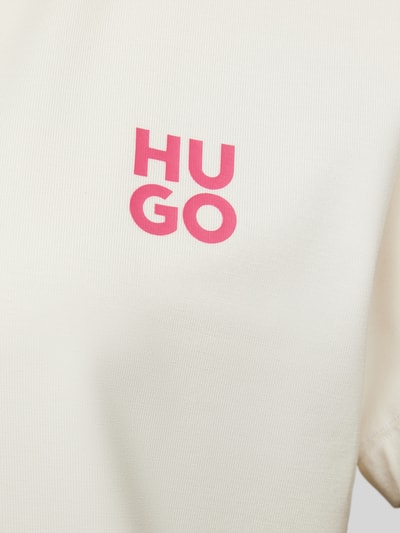 HUGO Pyjamabovendeel met labelprint, model 'NIKA' Offwhite - 2