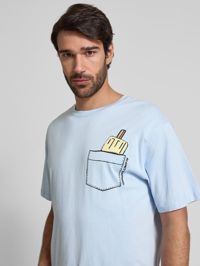 MCNEAL Loose fit T-shirt met ronde hals Lichtblauw - 3