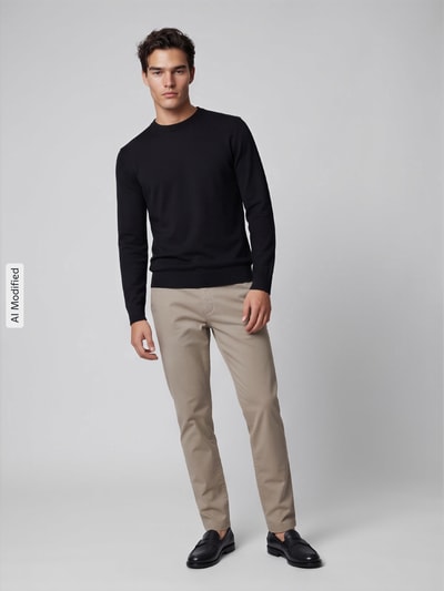 Selected Regular Fit Pullover aus reiner Baumwolle Modell 'TORINO' Black 1