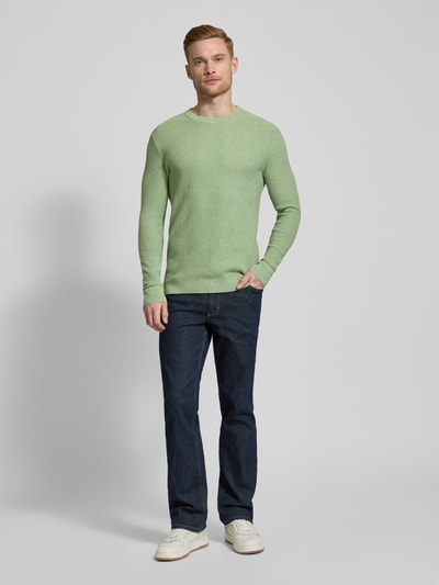 Tom Tailor Regular Fit Strickpullover aus reiner Baumwolle Gruen 1