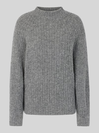 Marc Cain Pullover aus Alpaka-Wolle-Mix mit Mock Neck Mittelgrau 2