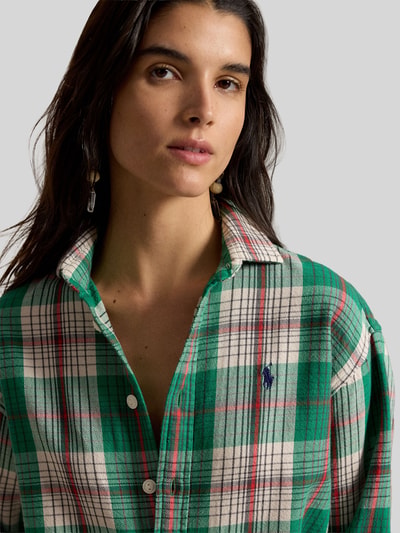 Polo Ralph Lauren Regular Fit Hemdbluse aus reiner Baumwolle Gruen 3