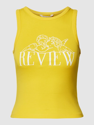 Review Tank Top mit ANGEL Print Gelb 2