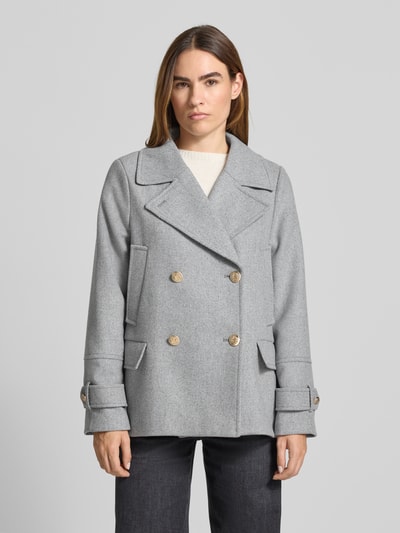 s.Oliver RED LABEL Regular Fit Wolljacke mit doppelreihige Knopfleiste Hellgrau Melange 4