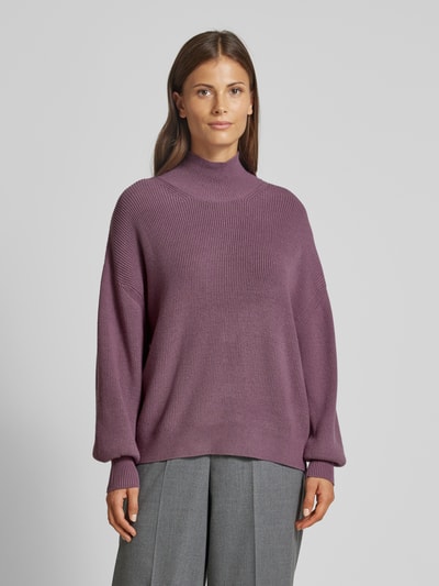 MSCH Copenhagen Gebreide pullover met opstaande kraag, model 'Magnea Rachelle' Prune - 4