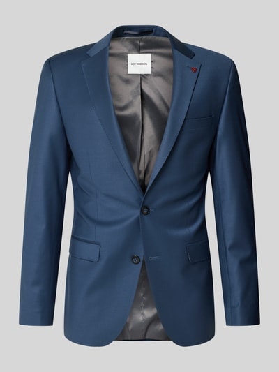 Produktfoto, Slim Fit 2-knoops colbert met klepzakken van Roy Robson, materiaalmix met stretch, heren, blauw, gladde textuur, maat 50: bandwijdte 44 cm, ruglengte 106 cm, schouderbreedte 45 cm, mouwlengte 64 cm, binnenbeenlengte 79 cm