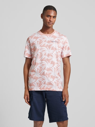 Tom Tailor T-shirt met all-over motief Koraal - 4