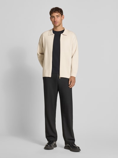 Jack & Jones Premium Strickjacke mit Zweiwege-Reißverschluss Modell 'BRADFORT' Offwhite Melange 1