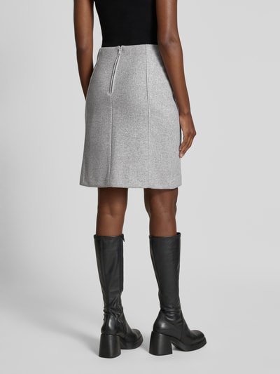 Christian Berg Woman Knielange rok met naadritssluiting Lichtgrijs gemêleerd - 5