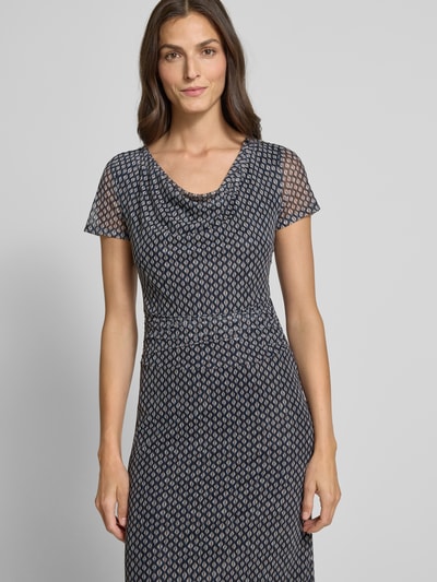 Zero Knielanges Kleid mit Wasserfall-Ausschnitt Bleu 3