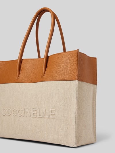 Coccinelle Shopper met labelstitching, model 'MYRTHA' Cognac - 3