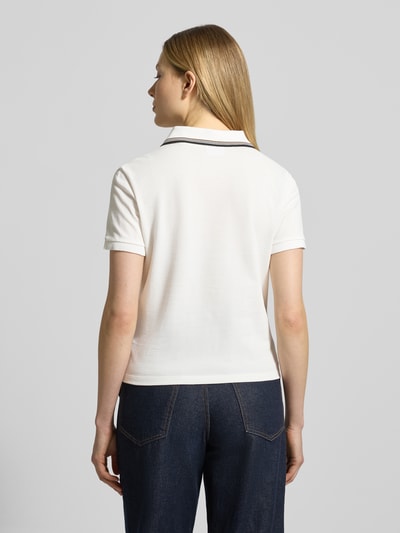 Jake*s Collection Koszulka polo o kroju regular fit z dekoltem w serek i paskami w kontrastowym kolorze Złamany biały 5