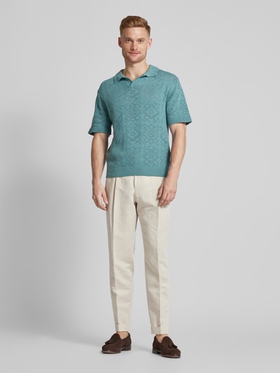 JAKE*S STUDIO MEN Poloshirt met V-hals Lichtturquoise - 1