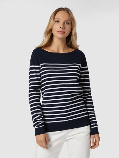 Tommy Hilfiger Pullover mit Streifenmuster Dunkelblau 4