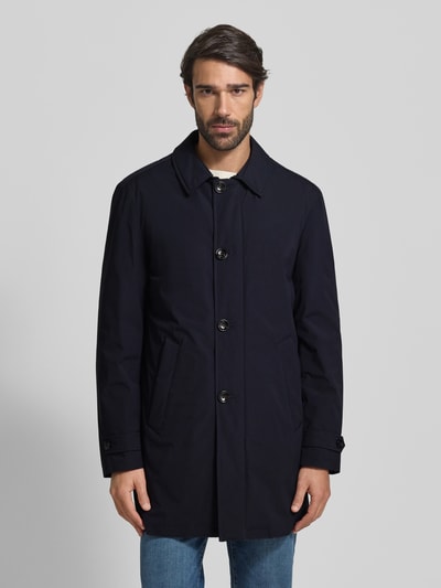 bugatti Lange jas met kentkraag Marineblauw - 4