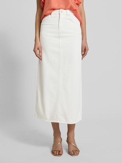 Essentiel Antwerp Jeansrok met loopsplit, model 'Hobbit' Wit - 4
