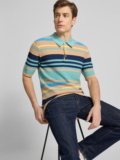 Scotch & Soda Regular fit poloshirt met structuurmotief Aquablauw - 3