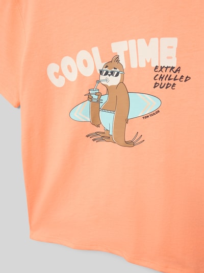 Tom Tailor Regular Fit T-Shirt mit Motiv-Print Apricot 2