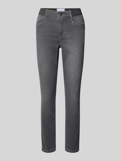 Angels Slim fit jeans met logostitching, model 'Ornella' Middengrijs - 2