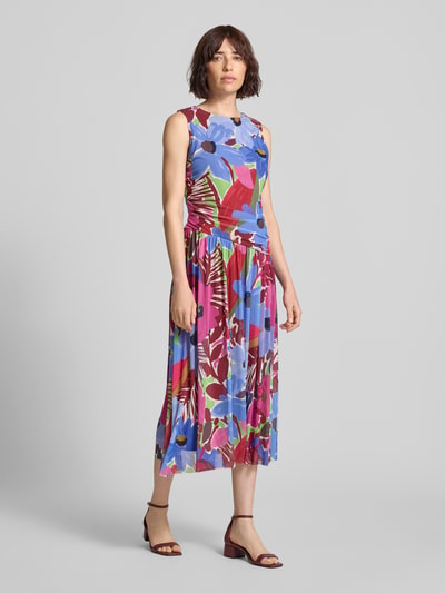Christian Berg Woman Selection Midikleid aus Mesh mit Blumenprint Ecru 1