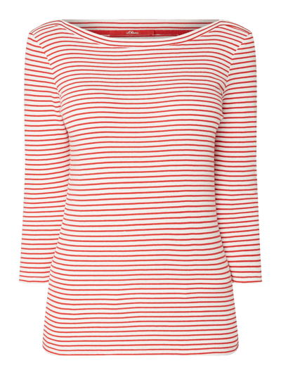 s.Oliver RED LABEL Shirt aus Baumwolle mit Streifenmuster  Rot 2