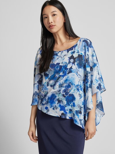 Vera Mont Knielange cocktailjurk in dubbele-laagjeslook Blauw - 3