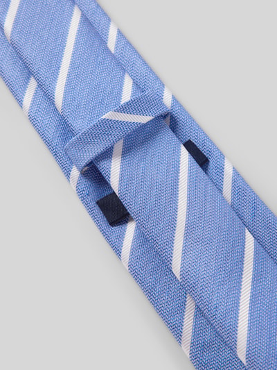 Produktfoto, Krawatte aus Seide-Leinen-Mix im Allover-Look (8 cm) von JOOP! Collection, klassiek model, fijn gestructureerd, blauw met witte strepen, breedte 8 cm