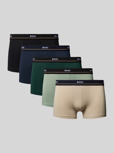 BOSS Trunks mit Label-Bund Modell 'Essential' im 5er-Pack Marine 1