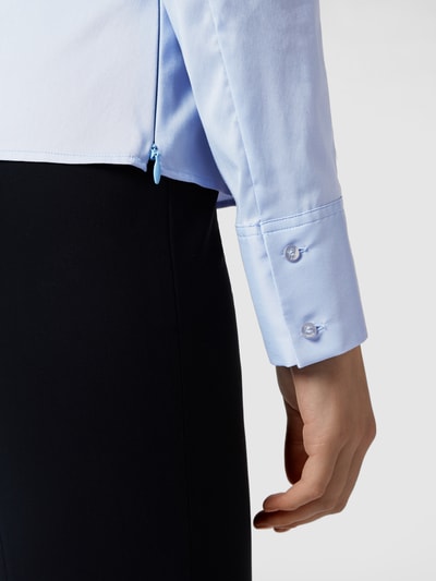 BOSS Schluppenbluse mit V-Ausschnitt und Reißverschluss Bleu 3