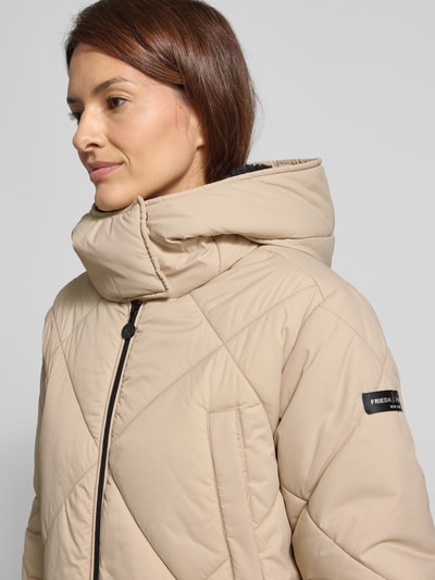 Frieda & Freddies Lange jas met doorgestikte naden, model 'Richelle' Beige - 3