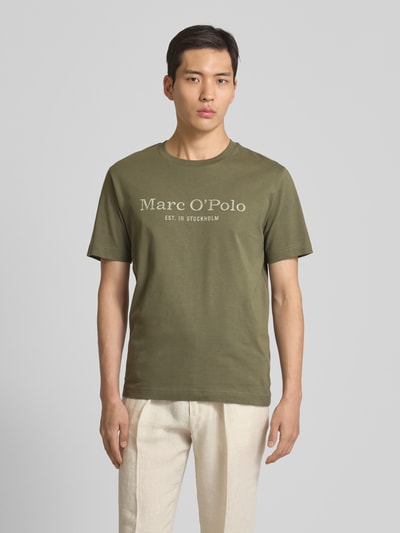 Marc O'Polo Regular Fit T-Shirt aus reiner Baumwolle Oliv 4