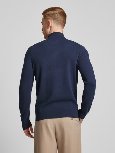 BOSS Gebreide pullover met opstaande kraag, model 'Emarlo' Marineblauw - 5