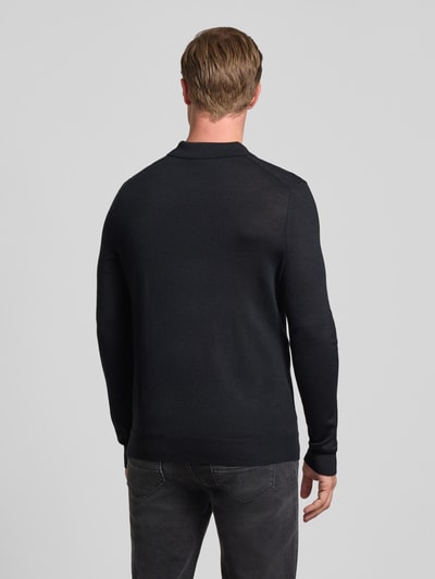 Christian Berg Men Slim fit gebreide pullover van wolmix Zwart - 5