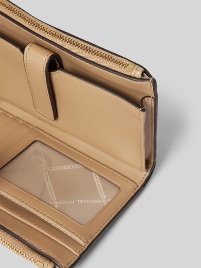 MICHAEL Michael Kors Portfel skórzany z aplikacją z logo model ‘JET SET’ Camel 3