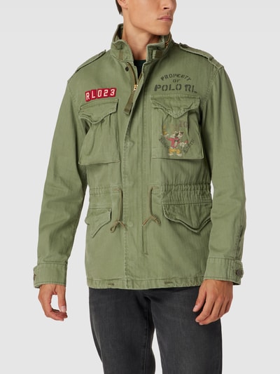 Polo Ralph Lauren Fieldjacket mit Label-Stitching Oliv 4