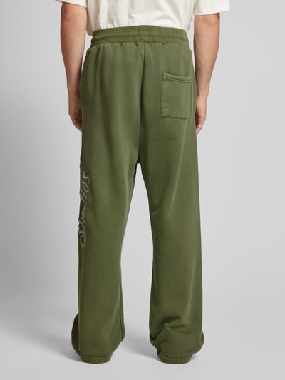 Low Lights Studios Straight Leg Sweatpants mit Label-Stitching Modell 'Shutter' Hellgruen 5