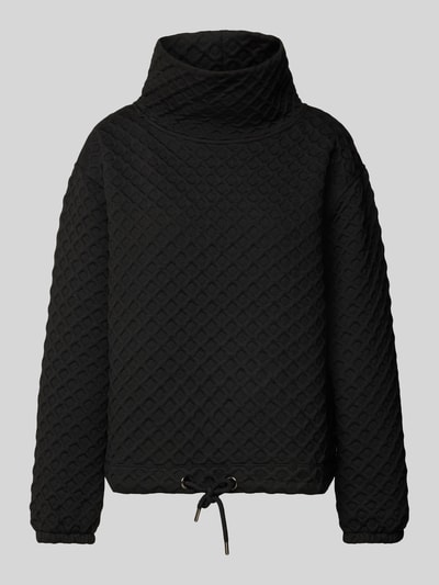 More & More Sweatshirt mit Stehkragen Modell 'Wabe' Black 2