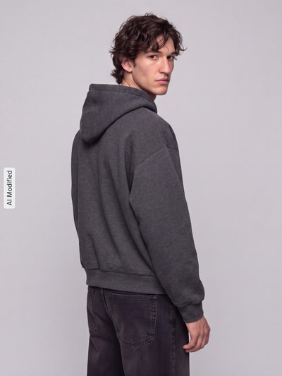 ONLY & SONS Sweatjacke mit Zweiwege Reißverschluss Dunkelgrau Melange 3