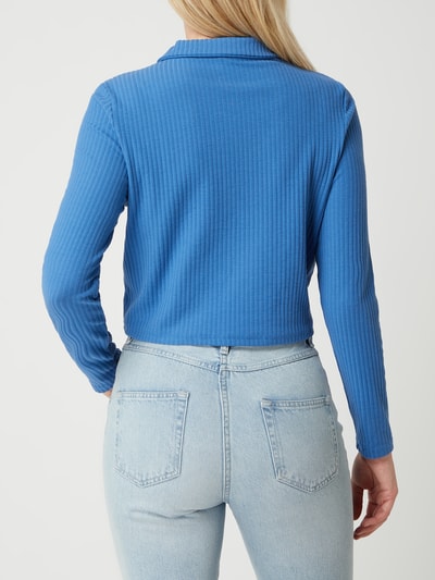 Only Cropped Strickjacke mit Stretch-Anteil Modell 'Nella' Blau 5